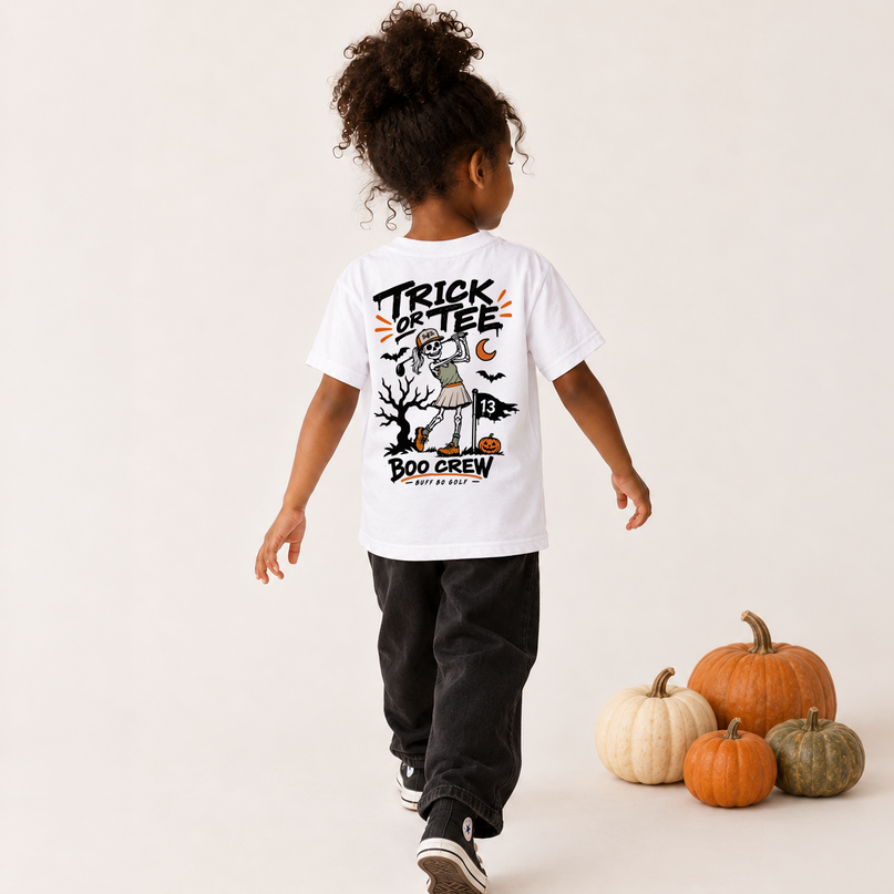 Trick or Tee Halloween Skeleton Girl Ultra Soft Youth T-Shirt