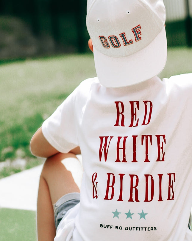 Red, White and Birdie Golf Themed Toddler Youth T-Shirt