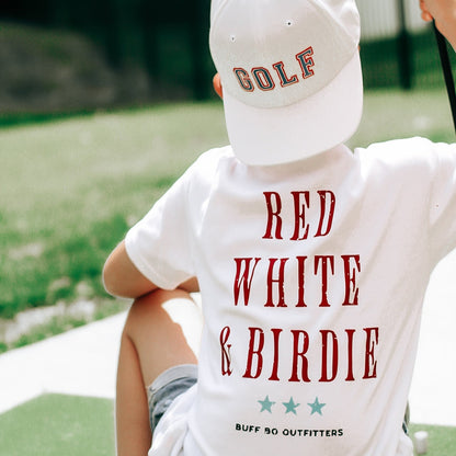 Red, White and Birdie Golf Themed Toddler Youth T-Shirt