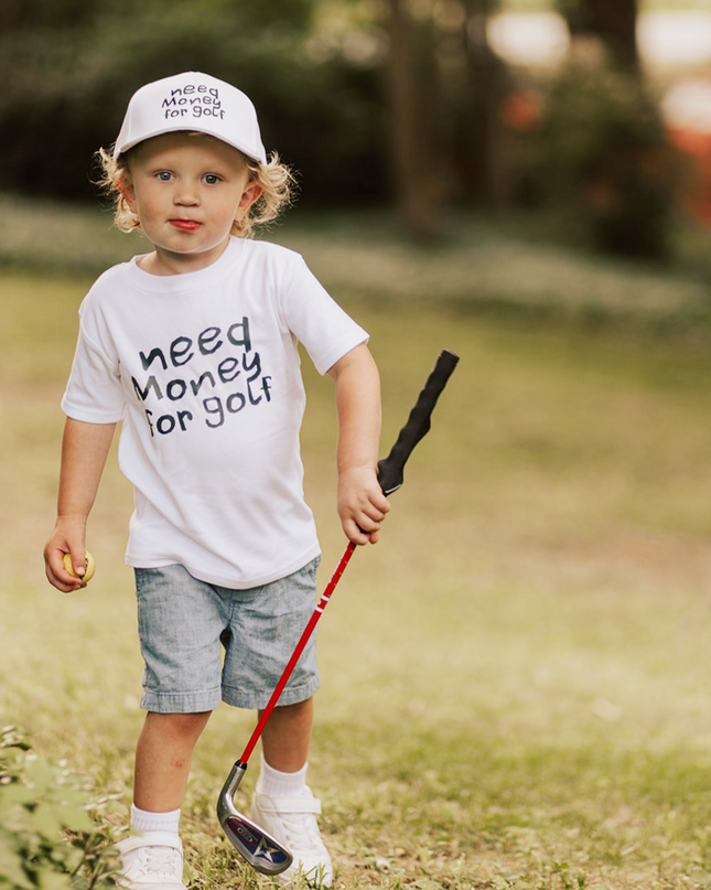 Need Money For Golf Youth Short Sleeve T-Shirt - White